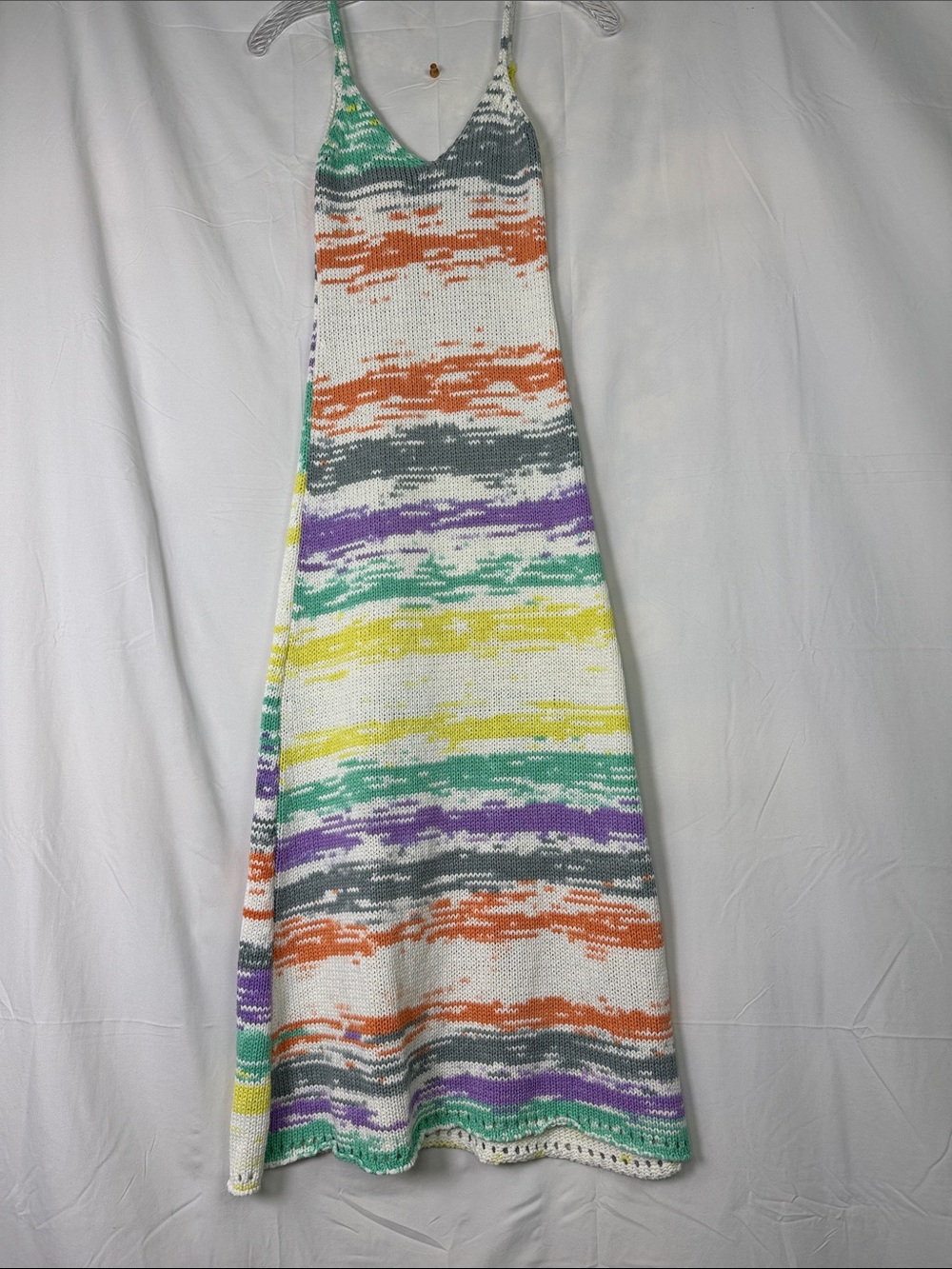 ZARA Multicolor Knit Dress - Gray, White, Mint, Orange, Yellow